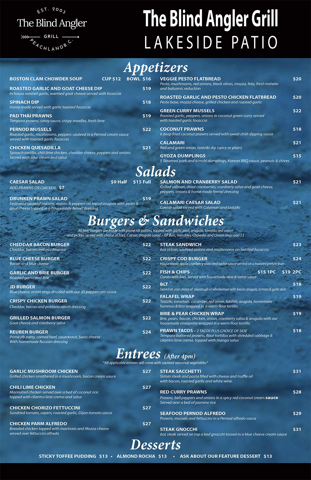 image of pub menu