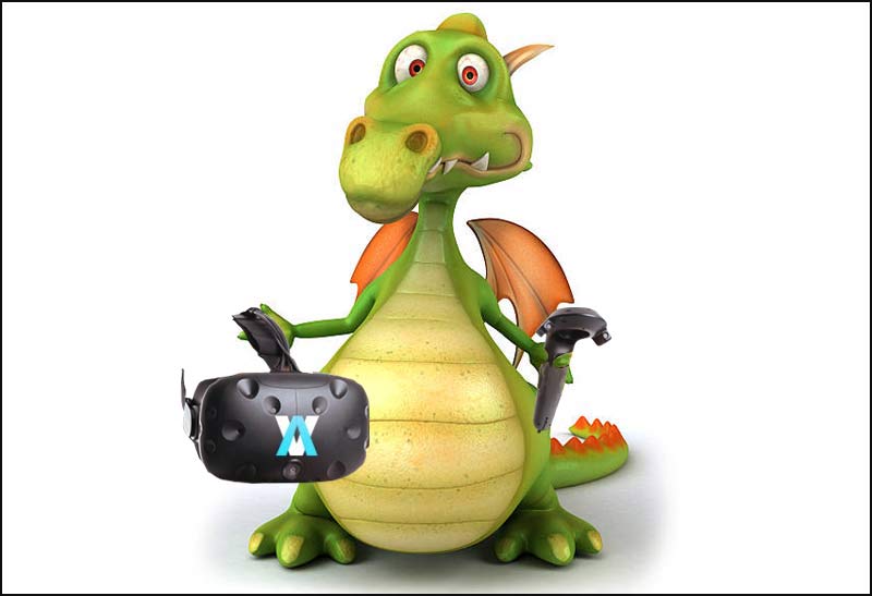 image of Elliot the Dragon carrying books